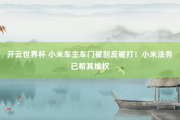 开云世界杯 小米车主车门被刮反被打!小米法务已帮其维权