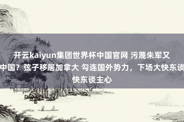 开云kaiyun集团世界杯中国官网 污蔑朱军又抹黑中国?弦子移居加拿大 勾连国外势力,下场大快东谈主心