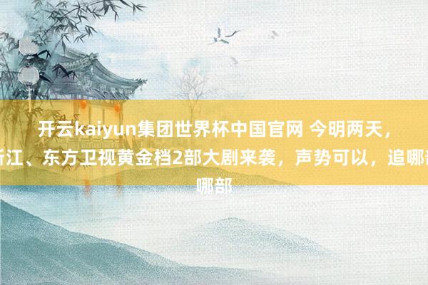 开云kaiyun集团世界杯中国官网 今明两天,浙江、东方卫视黄金档2部大剧来袭,声势可以,追哪部
