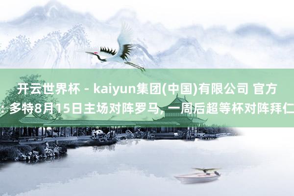 开云世界杯 - kaiyun集团(中国)有限公司 官方: 多特8月15日主场对阵罗马, 一周后超等杯对阵拜仁