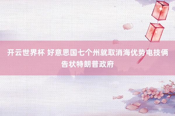 开云世界杯 好意思国七个州就取消海优势电技俩告状特朗普政府