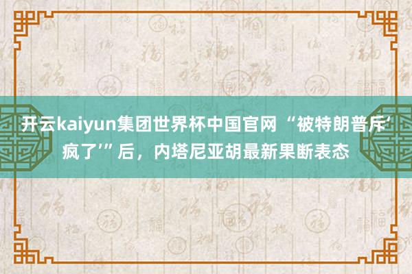 开云kaiyun集团世界杯中国官网 “被特朗普斥‘疯了’”后,内塔尼亚胡最新果断表态