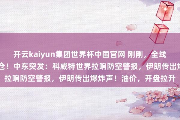 开云kaiyun集团世界杯中国官网 刚刚,全线暴跌,超25万东谈主爆仓!中东突发:科威特世界拉响防空警报,伊朗传出爆炸声!油价,开盘拉升