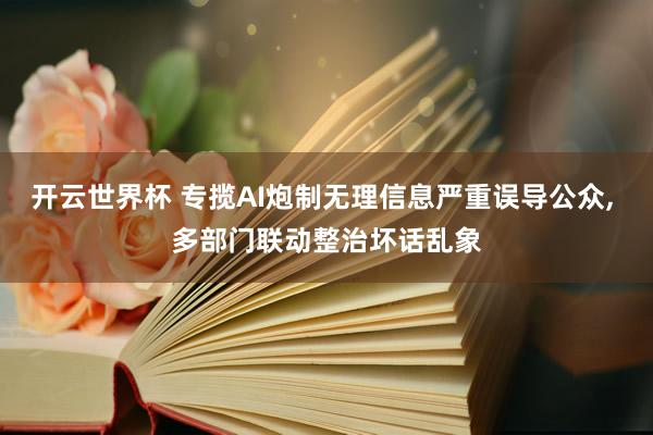 开云世界杯 专揽AI炮制无理信息严重误导公众, 多部门联动整治坏话乱象