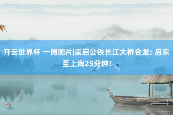 开云世界杯 一周图片|崇启公铁长江大桥合龙: 启东至上海25分钟!