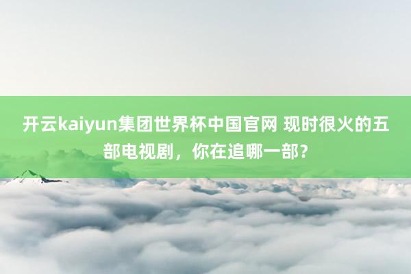 开云kaiyun集团世界杯中国官网 现时很火的五部电视剧,你在追哪一部?