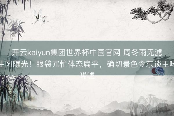 开云kaiyun集团世界杯中国官网 周冬雨无滤镜生图曝光!眼袋冗忙体态扁平,确切景色令东谈主唏嘘