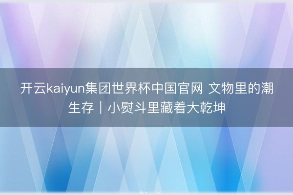 开云kaiyun集团世界杯中国官网 文物里的潮生存|小熨斗里藏着大乾坤